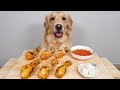 댕댕아~치킨배달왔다 닭다리 뜯자  Dog reviewing chicken ASMR eating show