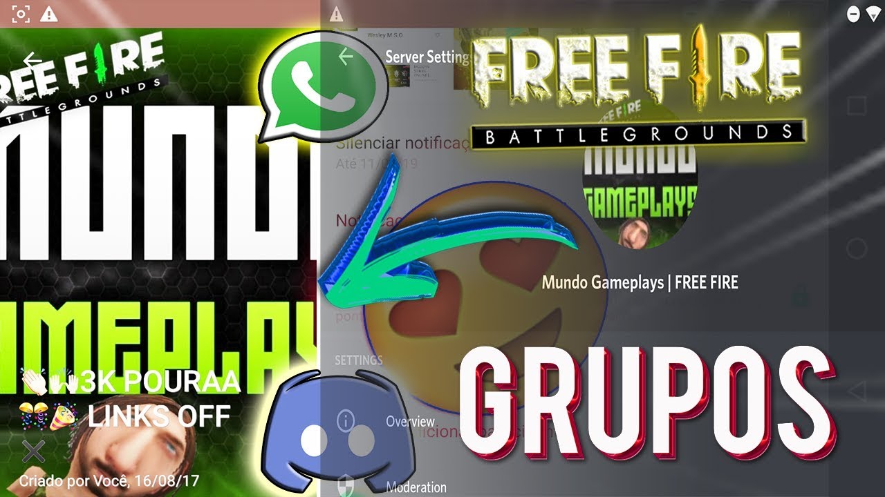 📱GRUPOS DE FREE FIRE NO WHATSAPP É DISCORD, PARTICIPE!!🏃🔥 