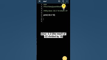 Why does -22 // 10 return -3? | Python for Beginners #yasirbhutta #pythonshorts