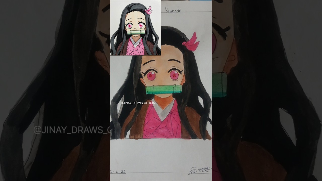 NEZUKO KAMADO COLOURED DRAWING 