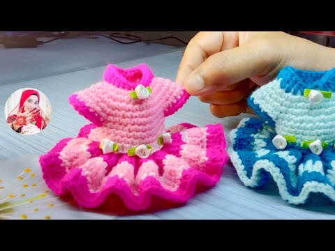 HOW TO CROCHET MINI DRESS (casing for perfume Car)