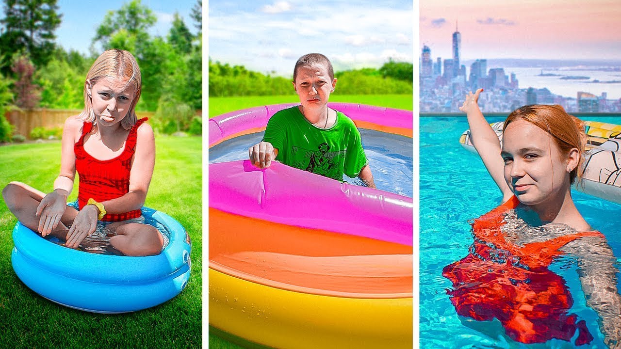 Großer vs Mittlerer vs Kleiner Pool! 🏊 Wer Gewinnt die Challenge? | Amelie Show DE