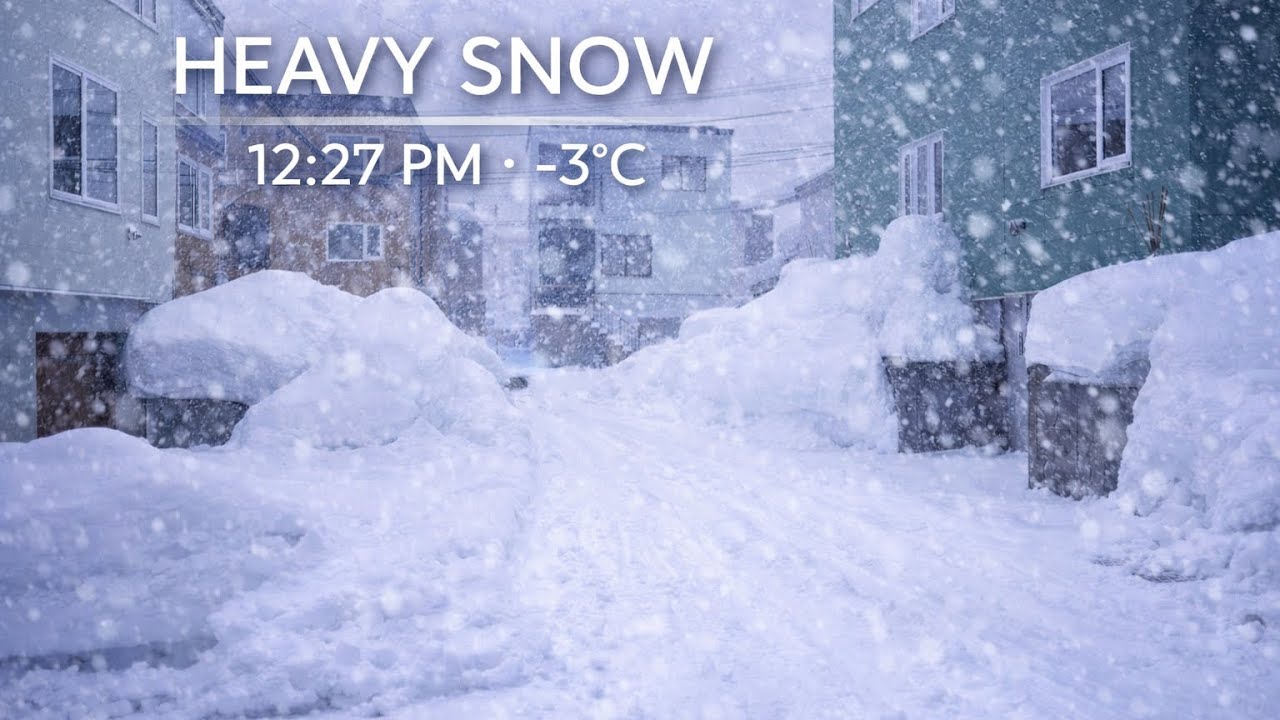 Walking in Heavy Snow : Buried Japanese Neighborhood (Uncut) | Sapporo [4K] | Quiet Walk #039