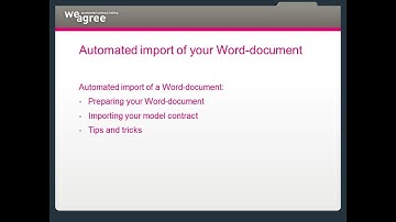 Contract automation Weagree, Tutorial A.10, Automated import of your Word-document