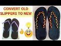 DIY SLIPPERS :How to make slippers using old jeans| Reuse old chappal.