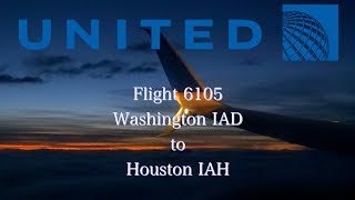 United Airlines flight 6105 737-800ER Washington IAD to Houston IAH