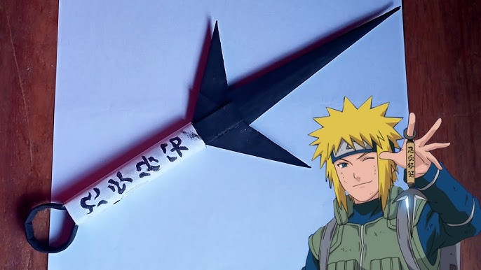 COMO DESENHAR KUNAI NINJA COM MINATO - PASSO A PASSO #ANIME 