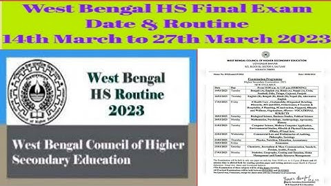 hs exam routine 2023 || HS ROUTINE 2023 || West Bengal Class 11 and 12 exam routine 2023