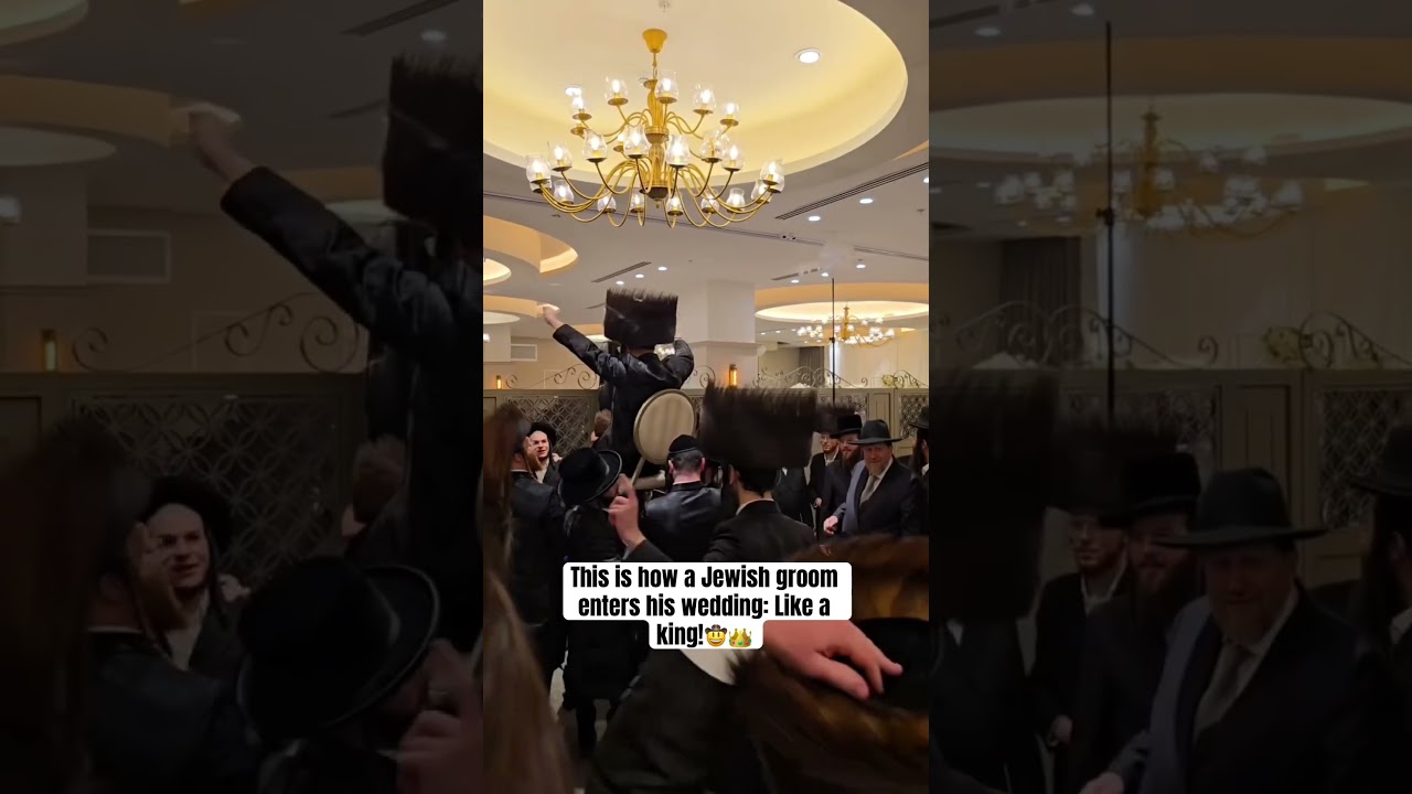 This is how a Jewish groom enters his wedding: Like a king!🤠👑