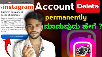 How to delete Instagram Account Permanently in Kannada 2025 I Instagram fake account Delete I