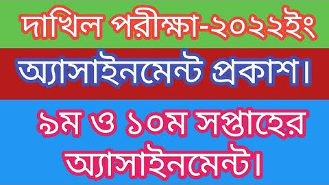 Dakhil Exam 2022 ll 9th & 10th week ll Assignment Published ll