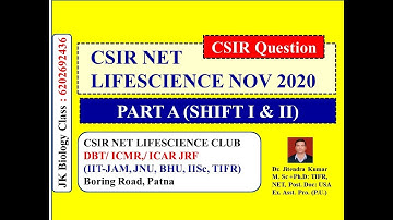 CSIR NET LIFESCIENCE NOV 2020 |QUESTION PAPER | PART A | Shift 1 and Shift 2 |