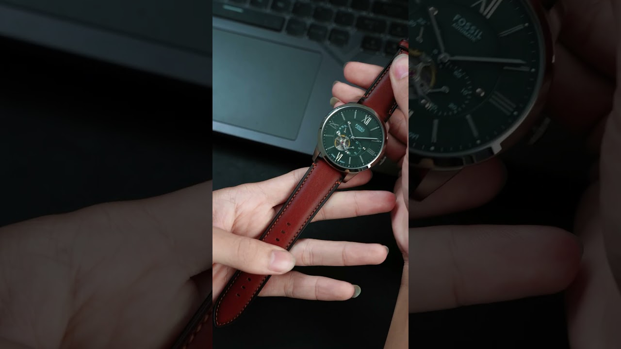 Đồng Hồ Fossil Townsman ME3265 - Đồng Hồ Cơ Mỹ Lộ Tim Đầy Cuốn Hút, Mặt Số Xanh Lá !