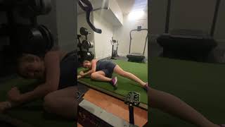 Cross Connect Roll to Side Plank, Scaled (use the bent leg knee to push up in addition to long leg)