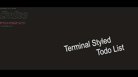 Terminal Style To Do List