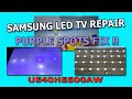 samsung led tv has purple - blue spots and picture - repair