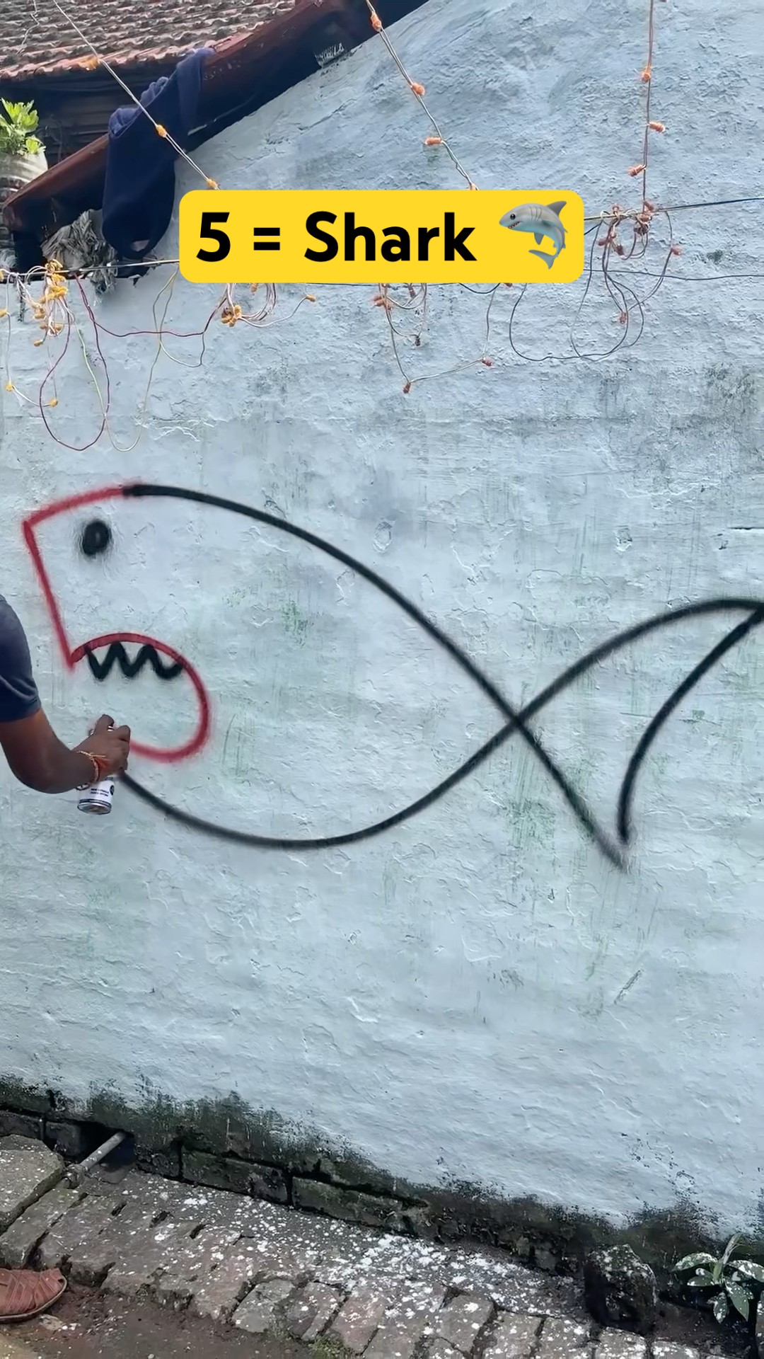 Draw a shark using no 5 #art #shorts