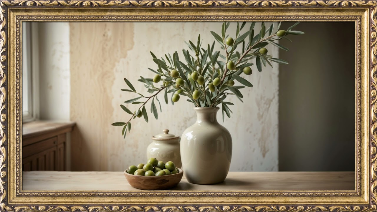 Still Life Painting of Olives | TV Art Screensaver | 8 Hours Framed Painting | TV Wallpaper | 4K