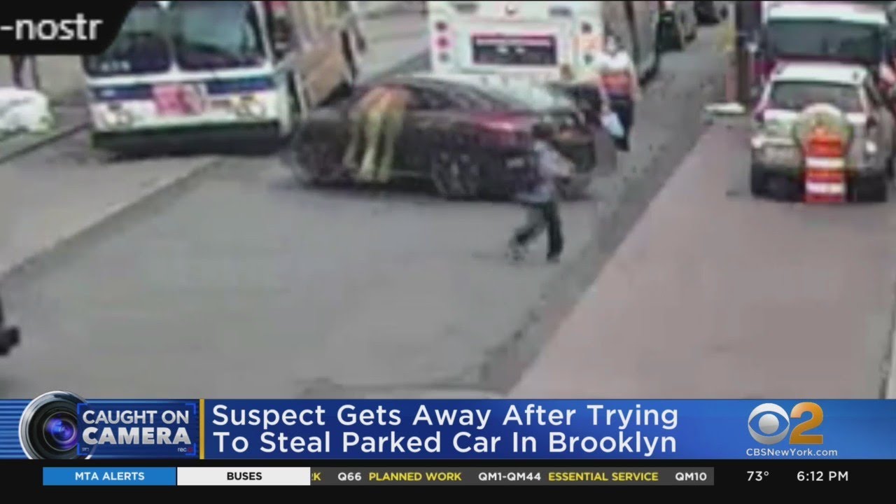 Caught On Camera: Man Tries to Steal Car In Brooklyn - YouTube