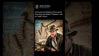 🇵🇸 A frame from Raiders of the Lost Ark showing a map labeled “Palestine,” with no “Israel” shown.