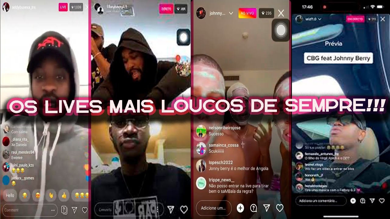 OS LIVES MAIS LOUCOS DOS RAPPERS ANGOLANOS (Lebasi trola Johnny berry ...