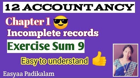 12 Accounts - Chapter 1 - Exercise Sum 9 - Book back answer