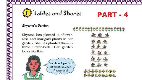 CLASS 4 | MATHS | CHAPTER 11 | PART - 4 TABLES AND SHARES | NCERT | BY HAPPY TO TEACH TUTORIAL