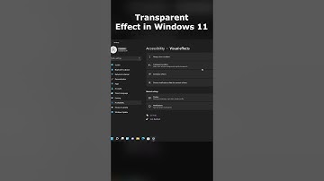 #Shorts Enable slight Transparency in Windows 11 | How to make Windows 11 look slight transparent