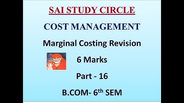 Marginal Costing in Kannada PART 16 - Revision Class 2 (By Srinath Sir)