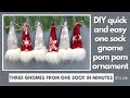 Diy one sock pom pom gnome ornaments/Christmas gnome/Craft Fair Favorite