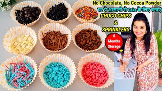 Easy Homemade CHOCO CHIPS & SPRINKLERS Without❌Chocolate,Cocoa Powder|Homemade Cake Sprinkles Recipe