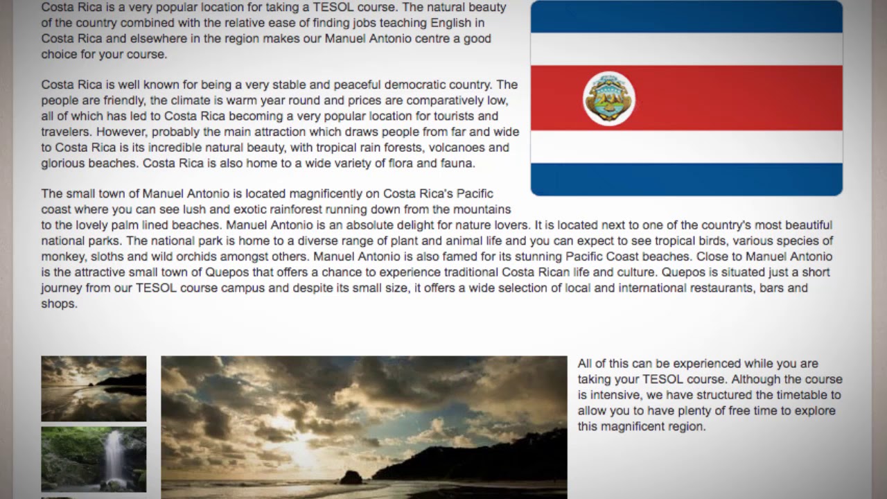 TESOL Course in Manuel Antonio, Costa Rica | Teach & Live abroad! - YouTube