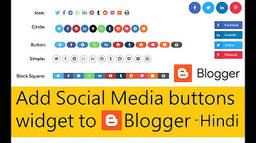 How to Add Social Media buttons widget to Blogger blog - Hindi
