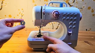 How to Insert Bobbin in Mini Sewing Machine FHSM 505 , Multifunctional Household Sewing Machine