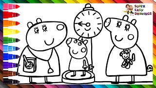 Drawing And Coloring Peppa Pig On A Doctor Checkup 🐷🐷🐻‍❄️💉🩺💊🌈 Drawings For Kids