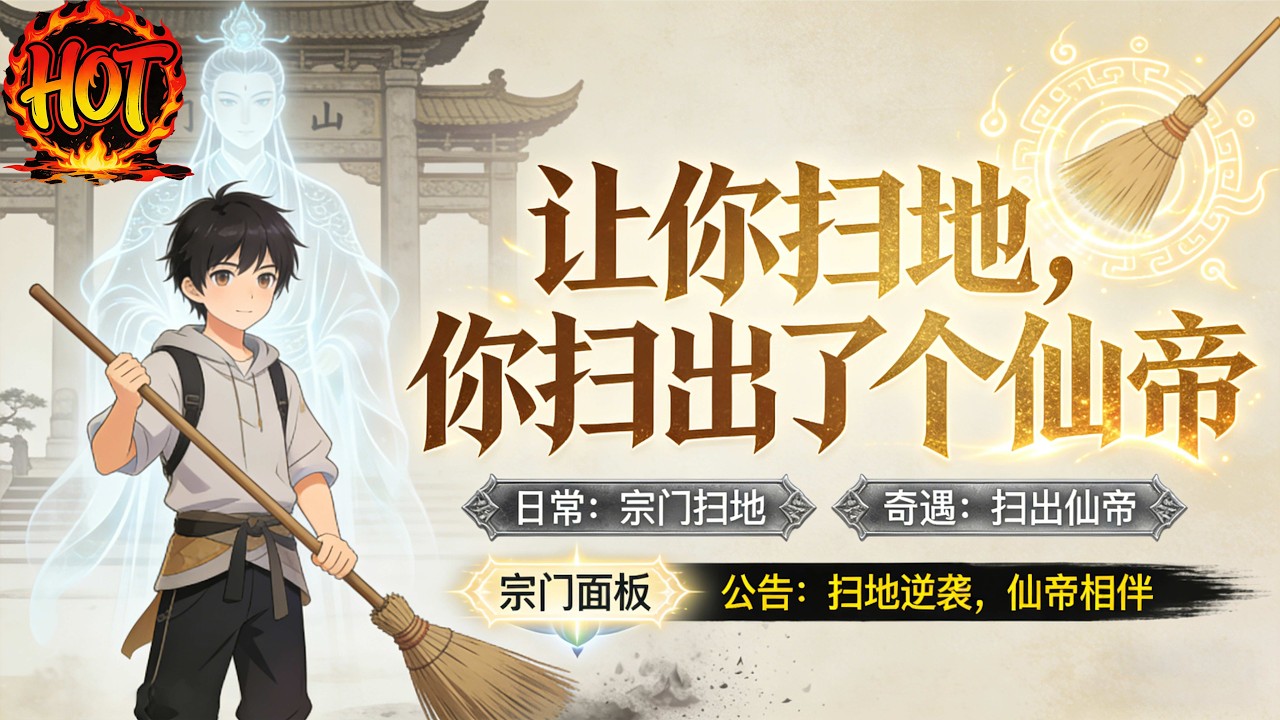 ✨【强推】《让你扫地，你扫出了个仙帝》第1~80集丨精神病林缺穿越成青云宗杂役，整日自称“剑帝”遭人嘲笑。谁知他扫地时竟被长老惊为天人，误认成绝世高手#穿越 #末世 #异能 ##动态漫画# 漫野推文