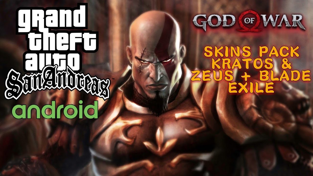 GTA San Andreas Android - GOW Pack Skins de Kratos + Zeus & Espadas del Exilio⚔💥