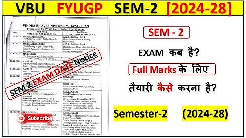 Big Announcement // Sem 2 Exam date // Vbu sem 2 2024-28 exam date 2025 // #study4semester #vbu
