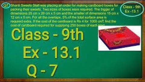Class - 9 Ex - 13.1 Q7 Maths (Surface Area And Volume ) NCERT CBSE // Master of Mathematics