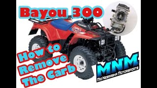 How To Remove Carburetor - Kawasaki Bayou 300 Atv - Carb Clean - Cold Blooded
