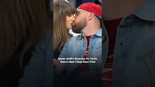 Travis Kelce Chugs Beer Courtside As Taylor Swift Hides Her Face