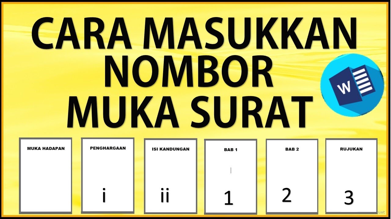 Masukkan Muka Surat Di Words