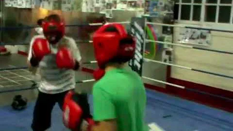 Robin Cassidy - in green sparring.