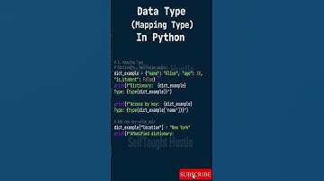 Data type Mapping Type Dictionary in Python #coding #code #programming