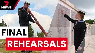 Final rehearsals for the Anzac Day Dawn Service in Gallipoli | 7 News Australia Resimi