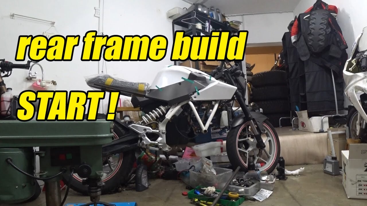 wrecked bike rebulid exiv naza n5 gd250n cafe racer project 05. (start building rear frame)