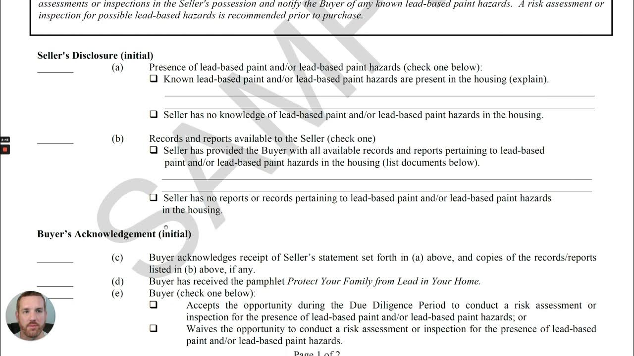 Lead Based Paint Addendum YouTube