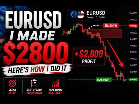 Saya Menghasilkan $2.800 dari Trading EURUSD (Analisis Lengkap Posisi Sell)