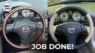 Swapping steering wheels on the NB Miata for the last time