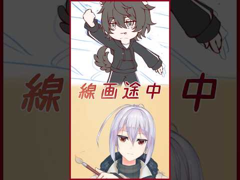 【お絵描き】線画途中 #vtuber #お絵描き #委託 ＃依頼